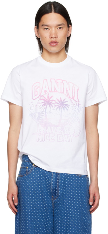 Photo: GANNI White Cocktail T-Shirt