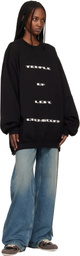 Rick Owens DRKSHDW Black Temple Hun Crewneck Sweatshirt