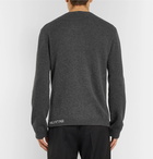 Valentino - Parrot-Intarsia Virgin Wool and Cashmere-Blend Sweater - Men - Charcoal