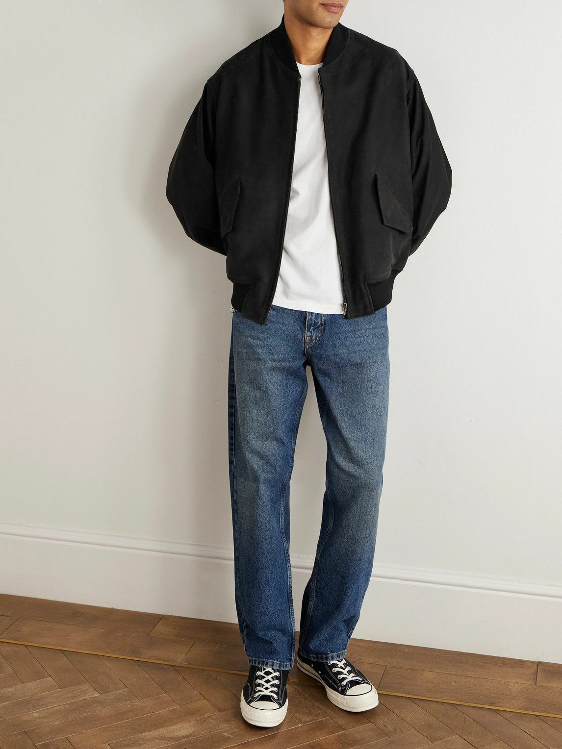 A.PRESSE - Nubuck Bomber Jacket - Black