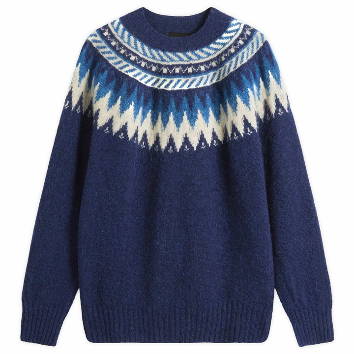 Photo: Howlin by Morrison Men's Howlin' Magician In The Mountain Fair Isle Jumper in Magic Blue