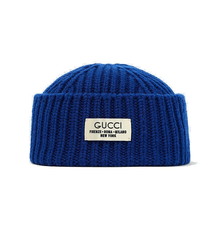 Photo: Gucci Logo ribbed-knit wool-blend beanie