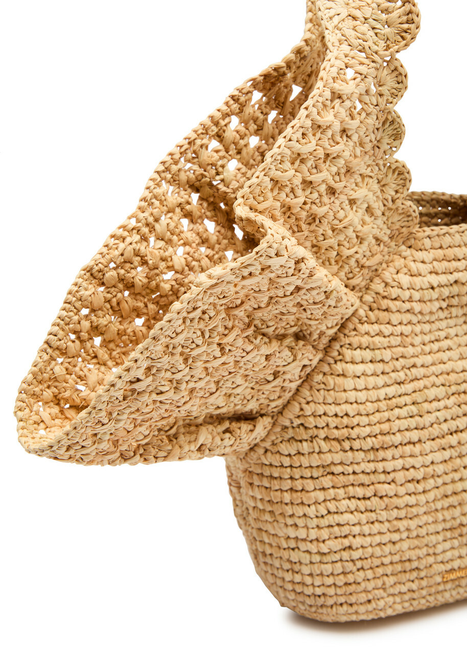Zimmermann Ruffled Raffia Bucket bag - Natural - One Size
