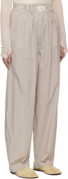 Silk Laundry Beige Cotton Paper Bag Lounge Pants