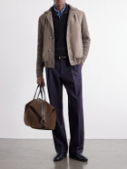 Brioni - Leather-Trimmed Suede Weekend Bag - Brown