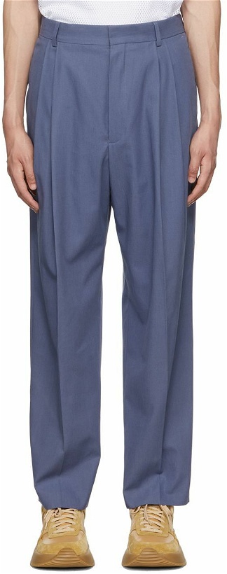 Photo: Dries Van Noten Blue Cotton Gabardine Trousers
