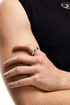 Diesel Sterling silver and pearl band ring - Rings - Unisex - Silver