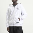 Neighborhood Men's Staple Logo Zip Hoodie in Oatmeal