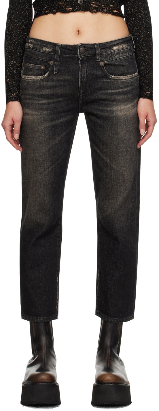 デニム・ジーパン R13 'Boy Straight' jeans Black BOY STRAIGHT JEANS - KENNET BLACK STRETCH -R13