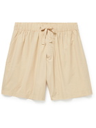 TEKLA - Organic Cotton-Poplin Drawstring Pyjama Shorts - Neutrals