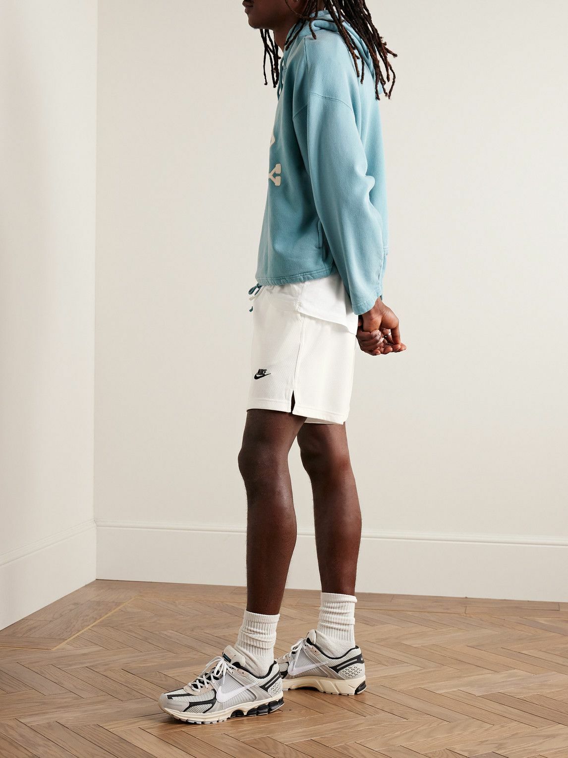 Nike - Club Flow Straight-Leg Mesh Shorts - White Nike