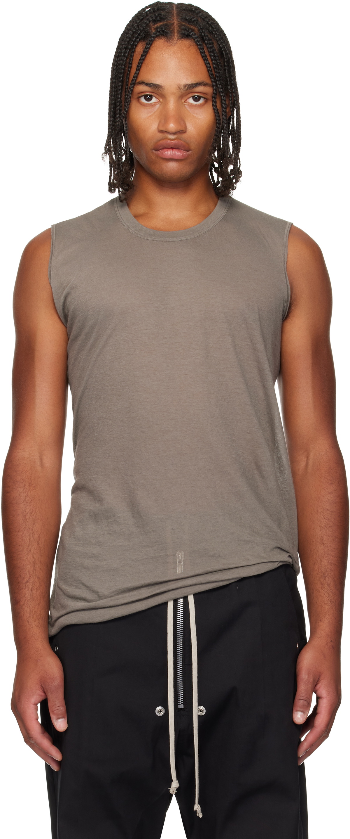 MONCLER Rick owens タンクトップ ロゴ入り　グレー　4S408 Rick Owens Grey Moncler Edition Logo Tank Top Rick Owens