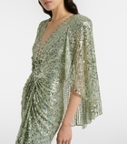 Jenny Packham Carrie caped embellished gown