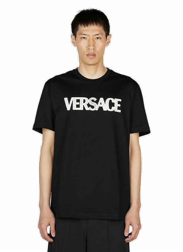 Photo: Versace Mesh Logo T-Shirt male Black