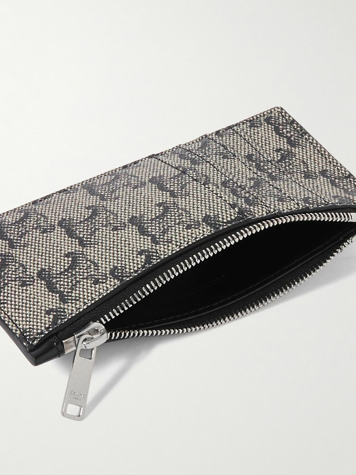 CELINE - Triomphe Coated-Canvas Zipped Cardholder