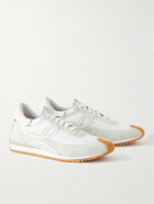 Loewe - Flow Runner Leather-Trimmed Suede and Nylon Sneakers - White