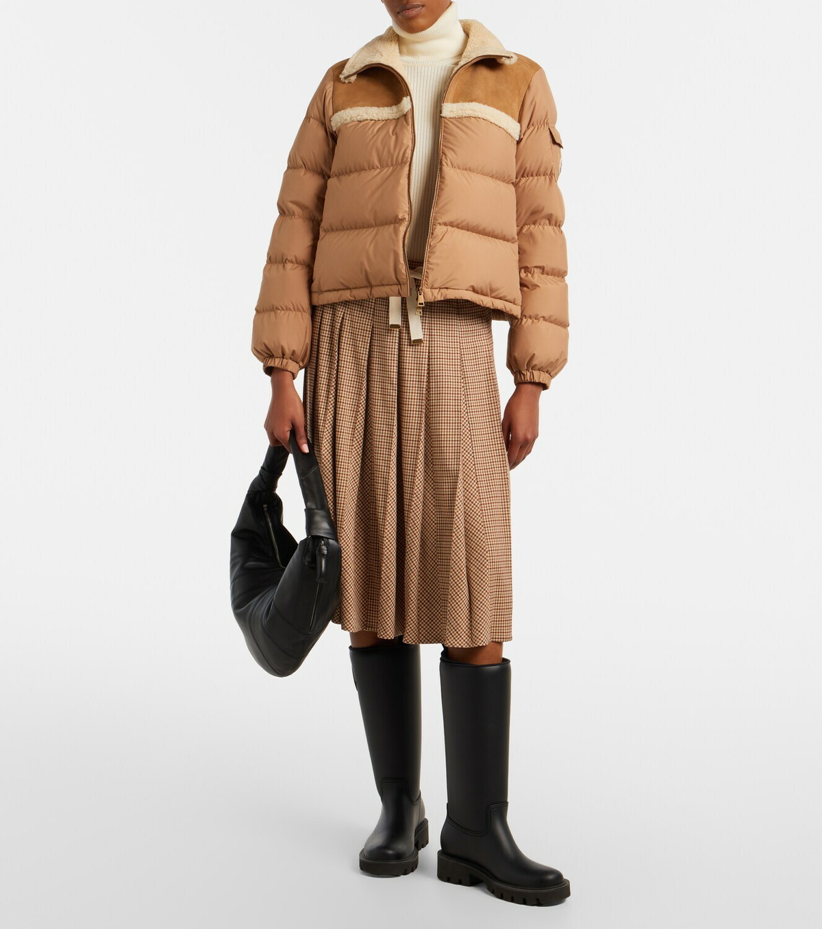 Moncler Aurore shearling-trimmed down jacket