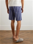 Aspesi - Straight-Leg Slub Cotton and Linen-Blend Bermuda Shorts - Blue