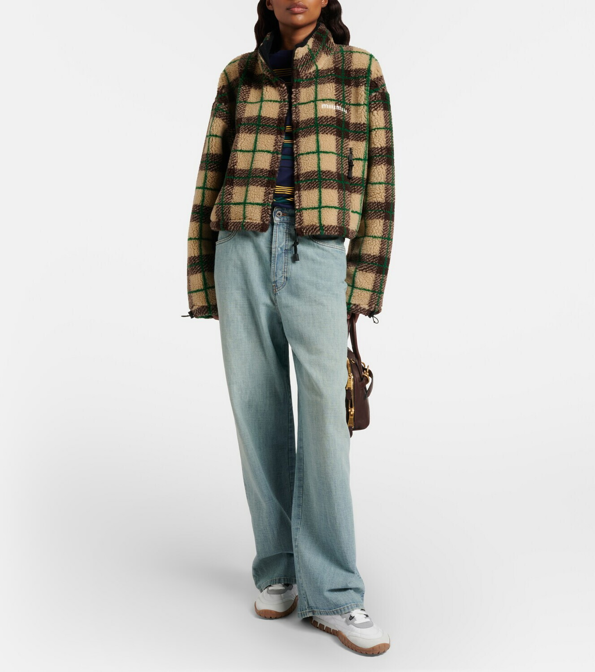 Miu Miu Tyre suede-trimmed sneakers