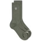 Museum of Peace and Quiet Men's Logo Socks in Olive
