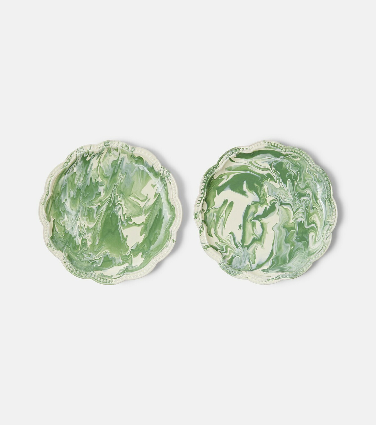Cabana Marbled set of 2 ceramic dinner plates