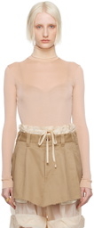 Maison Margiela Beige High-Neck Bodysuit