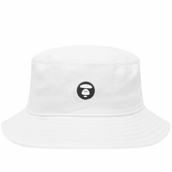 Photo: Men's AAPE One Point Bucket Hat in White
