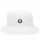 Men's AAPE One Point Bucket Hat in White