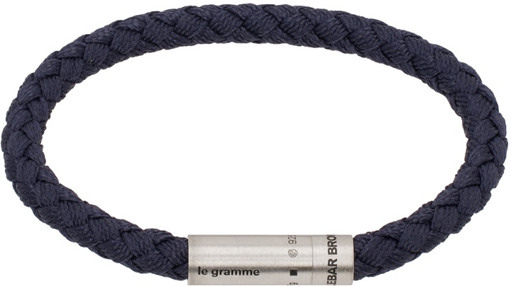 Photo: Le Gramme Navy Orlebar Brown Edition 'Le 7g' Nato Cable Bracelet