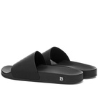 Balmain Embossed Leather Monogram Flat Calypso Sandal