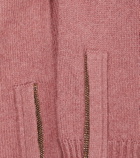 Brunello Cucinelli - Embellished cashmere knit gloves