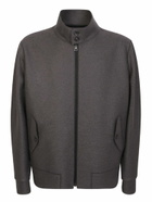 Harris Wharf London Harrington Jacket In Virgin Wool Grey