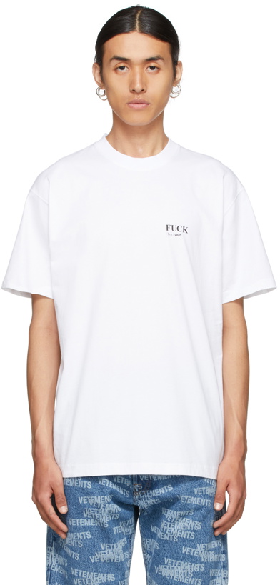 Photo: VETEMENTS White Definition 'Fuck' T-Shirt