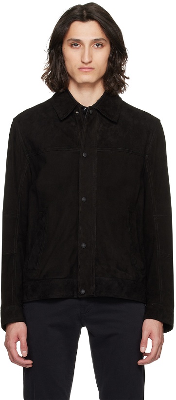 Photo: BOSS Black Regular-Fit Leather Jacket