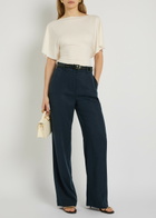 Reformation Gisele Straight-leg Trousers Navy