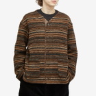 Engineered Garments Men's Knit Cardigan in Brown Fair Isle Stripe