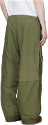 Greg Lauren Khaki Army Jacket Zip Wide Leg Cargo Pants
