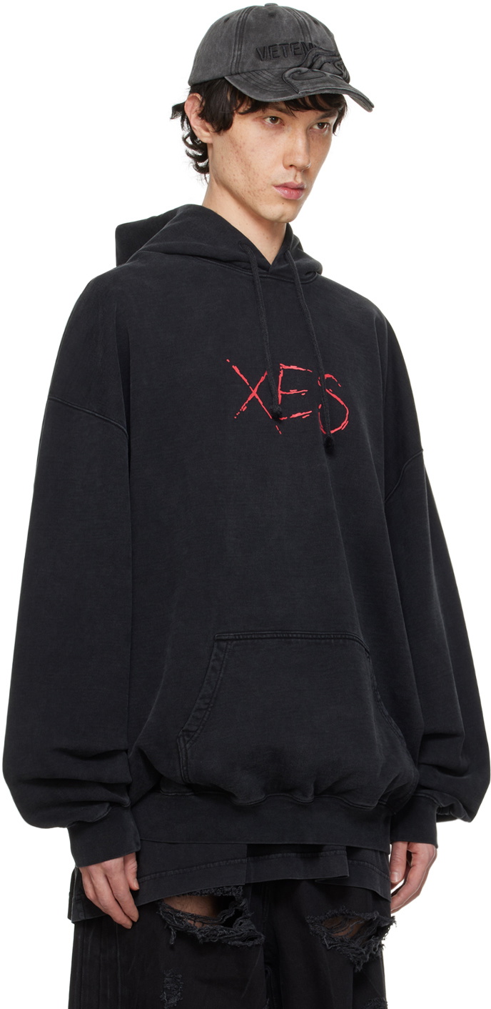 Vetements ヴェトモン 黒メタ XS 正規品 VETEMENTS Black 'Xes' Hoodie Vetements