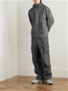 Nike - Straight-Leg Logo-Embroidered Ripstop Drawstring Cargo Trousers - Gray