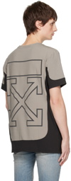 Off-White Black & Taupe Arrow Outl Block T-Shirt