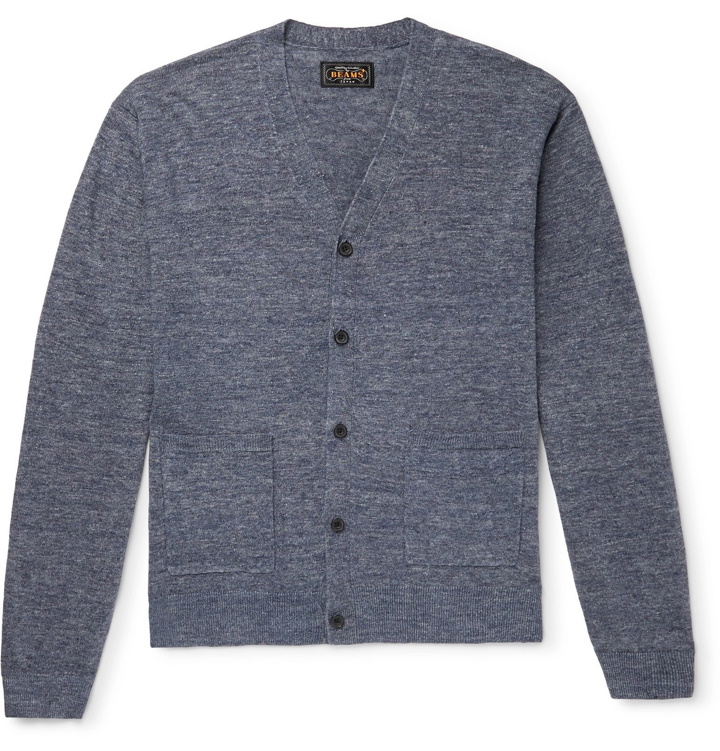 Photo: Beams Plus - Mélange Linen Cardigan - Blue