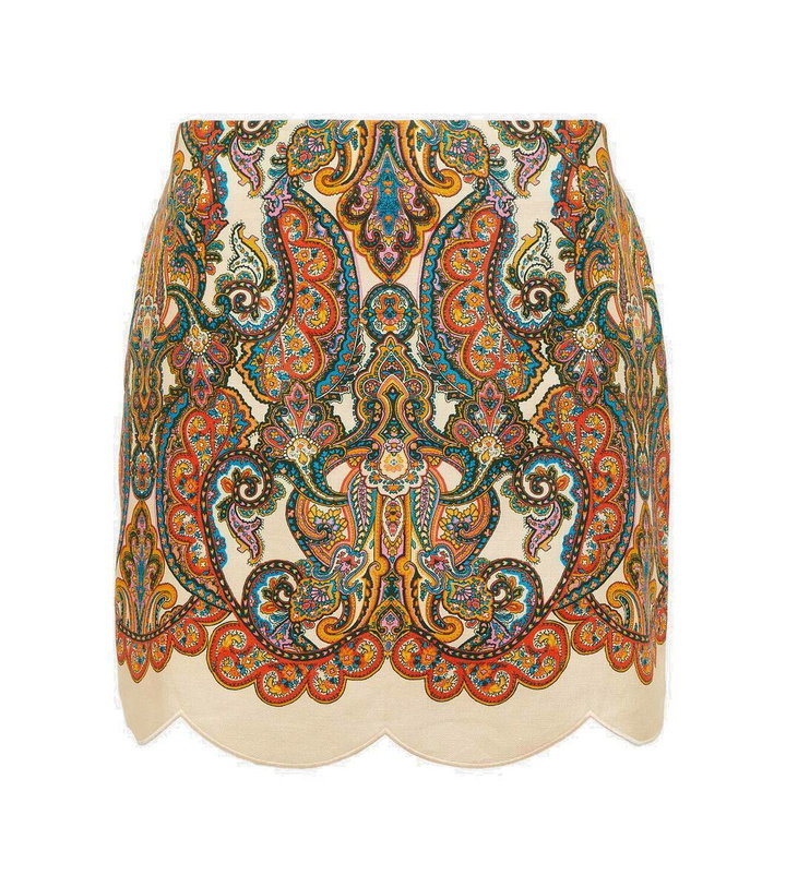 Photo: Zimmermann Ottie paisley linen miniskirt