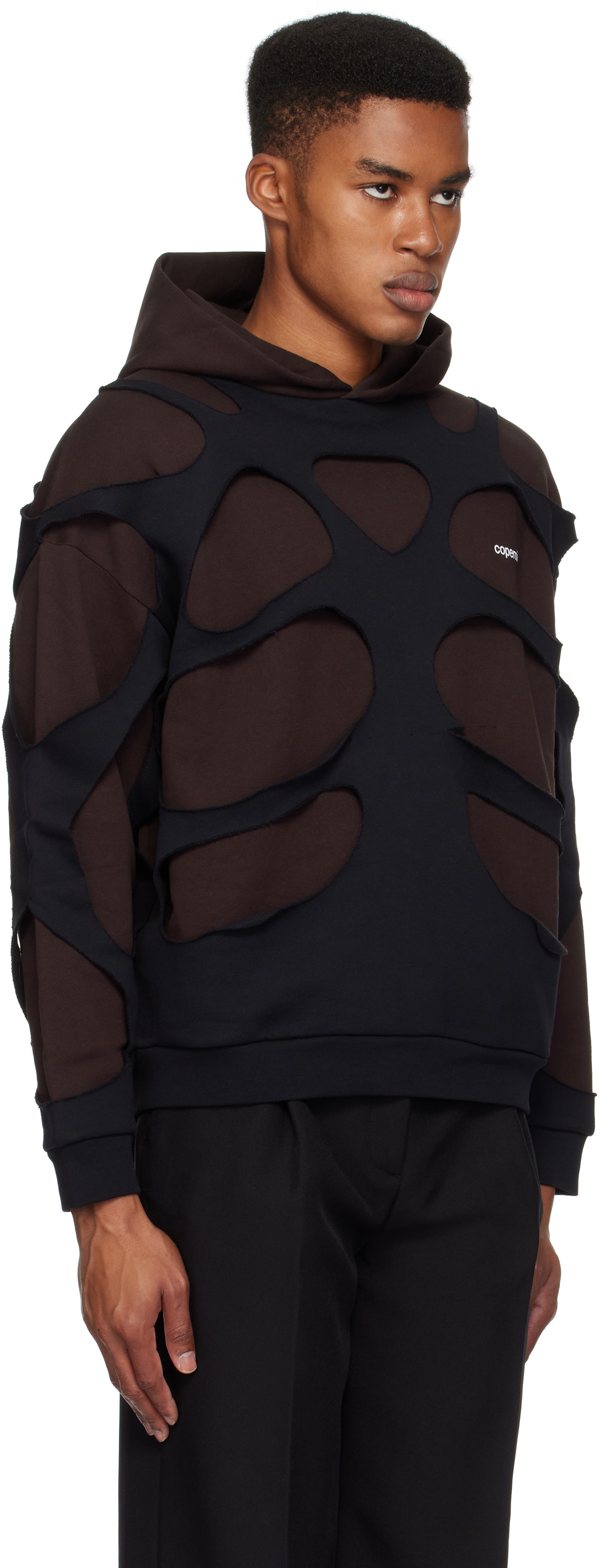 Coperni Black & Brown Laser-Cut Hoodie