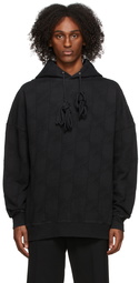 We11done Black Oversized Jacquard Zurry Hoodie