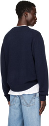 The Elder Statesman Navy Simple Crew Sweater