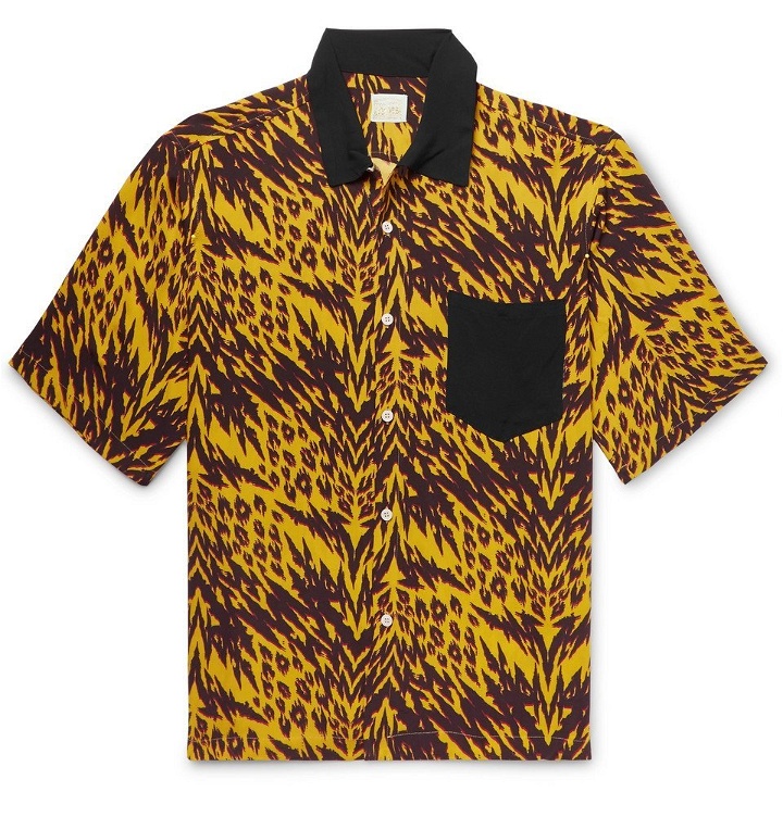 Photo: Aries - Camp-Collar Printed Woven Shirt - Men - Yellow