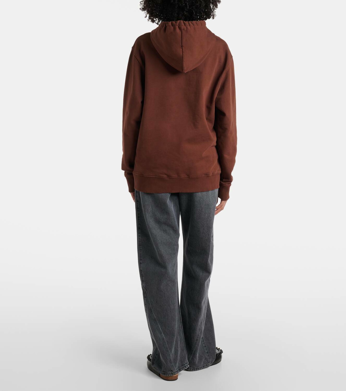 JW Anderson Printed embroidered cotton jersey hoodie