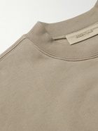 FEAR OF GOD ESSENTIALS - Logo-Flocked Cotton-Blend Jersey Sweatshirt - Brown