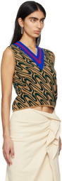 Dries Van Noten Brown Stripe Vest