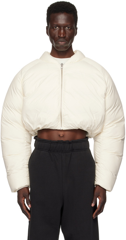 Photo: Entire Studios Off-White Pillow Down Bomber Jacket